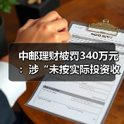 中邮理财被罚340万元:涉“未按实际投资收益情况向投资者支付收益”等七项违规(图1) 金融监管总局处罚中邮理财涉七项违规(图1)