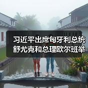 习近平出席匈牙利总统舒尤克和总理欧尔班举行的欢迎仪式(图3) 中匈元首会晤深化双边关系共商合作发展(图3)