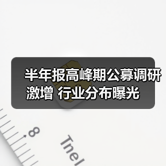 半年报高峰期公募调研激增 行业分布曝光(图3)