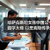 哈萨克斯坦女孩中国公园学太极 以柔克刚传承中哈友谊(图2)