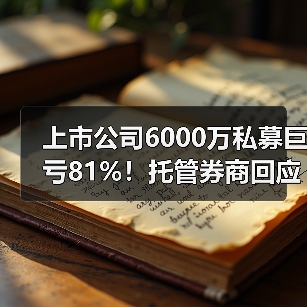 上市公司6000万私募巨亏81%!托管券商回应了什么?(图4) 上市公司6000万私募巨亏81%!托管券商回应了什么?(图4)