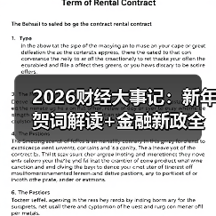 2026财经大事记:新年贺词解读+金融新政全梳理(图3) 2026财经大事记:新年贺词解读+金融新政全梳理(图3)