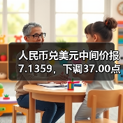 人民币兑美元中间价报7.1359，下调37.00点(图2)