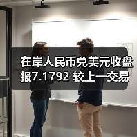 在岸人民币兑美元收盘报7.1792 较上一交易日上涨31点(图3)