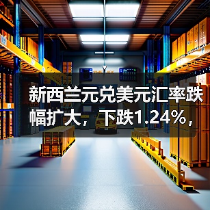 新西兰元兑美元汇率跌幅扩大，下跌1.24%，至0.5822