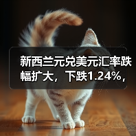 新西兰元兑美元汇率跌幅扩大，下跌1.24%，至0.5822(图4)